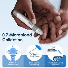 LinkSun G-425-1 Blood Glucose Monitor Kit - No Coding, 5-Second Rapid Results, 5 Adjustable Lancing Depth, Extra-Large Display, Complete Kit With Test Strips & Lancets For Diabetes Monitoring - 1機器+100試紙&針+1採血筆&收納包 - 查看 4