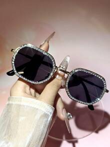1 pieza Gafas de moda para mujer con diseño geométrico de lujo con diamantes y estampado de cielo estrellado, estilo bohemio retro elegante y sexy para fiestas y decoración de bodas, personalizada - Multicolor - Ver 19
