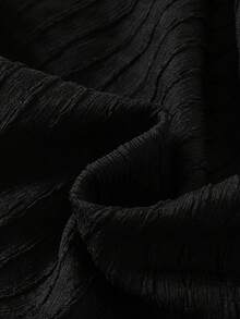 2件/組 小男孩休閒馬刺繡百褶 Polo 衫 & 聚酯纖維梭織短褲套裝，輕量戶外 Polo 套裝適合夏季 - 黑色 - 查看 4
