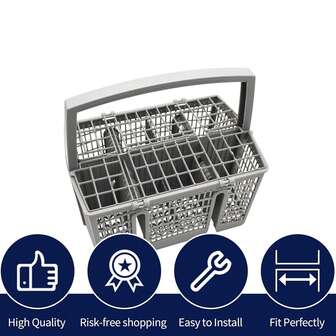 Cesta universal para cubiertos n.º 4 para lavavajillas, cesta para utensilios de lavavajillas compatible con la mayoría de las marcas, tamaño: 21 cm x 15 cm x 12 cm