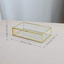 Modern Minimalist Desktop Decor Cosmetic Storage Box, Jewelry Box - Clear - View 8