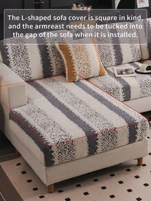 1 tấm bọc ghế sofa mùa đông co giãn bằng vải nhung, đệm sofa mùa thu/đông mới, đệm chống trượt bọc toàn bộ, có mũ vải, phù hợp cho ghế sofa 1/2/3/4 chỗ ngồi - Xám - Xem 10