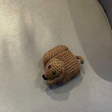 1pc Cute Plush Dachshund Wireless Bluetooth Pro 1st/2nd/3rd Generation Earphone Protective Case - Chocolate Brown - View 5