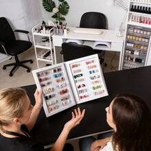 Large Capacity Magnetic Nail Polish Display Book, Space-Saving, Multi-Functional Fake Nail Display Board, Smooth DIY - Multicolor - View 2