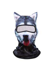 1 Stück/2 Stücke Unisex 3D Tierdruck Gesichtsmaske, Outdoor Lustige Wassersport Hut, Sonnenschutz Tierkopf Abdeckung (Katze, Hund), geeignet für den täglichen Gebrauch, Reisen, Wandern, Skifahren