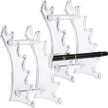 6-Slot Plastic Pen Holder Display Stand, Eyebrow Pencil Display Rack, Makeup Brush Holder, Clear Pen Organizer, Suitable For Home, School, Store, Dorm And Office Supplies Organization, Craft Display, Office & School Supplies, Desk Accessories, Durable Acrylic, Non-Slip, For Stationery Storage, Office Desk Organizer, Study Room, Desk Decor, Makeup Storage, Vanity, Back To School Gift, Gift For Her, Gift For Him - Multicolor - View 11