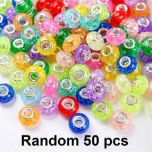50/100 件硅胶大孔珠 - 各种裂纹亚克力隔珠，适用于 DIY 手链、项链、钥匙扣 - 耐用珠宝制作用品 - 彩色 - 查看 22