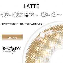 FRESH LADY Freshlady Latte Colored Contact Lenses 1 Year Disposable - Coffee Brown - View 4