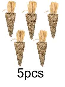 1个/2个/4个手工钩织胡萝卜磨牙玩具，适用于兔子、仓鼠、豚鼠和猫。这些玩具兼具牙齿护理和娱乐功能，有助于减少宠物的无聊感，并促进健康的咀嚼。是圣诞节礼物或万圣节小礼物的完美之选。 - 彩色 - 查看 14