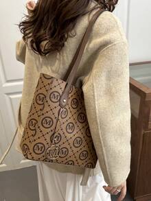 2025 New High-End Large Capacity Tote Bag, Fashion Versatile Shoulder Handbag, Minimalist Commuter Luxury Bag - Brown - View 5