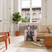 1张无框黑白豹纹奢华设计师杂志风格海报，粉色美学墙面装饰，时尚别致艺术印刷品，适用于客厅、卧室、办公室、宿舍、派对、礼品、返校季等场合。 - 彩色 - 查看 3