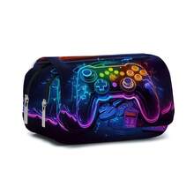 男女通用铅笔盒，Game Boy 印花铅笔袋，双翻盖文具盒，可装铅笔、钥匙、手机、硬币、小物件，适合学校、家庭、送礼、度假、节日（返校、圣诞节） - 彩色 - 查看 14