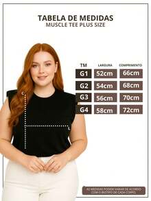 Women's Plus Size Muscle Tee, 100% Premium Cotton, Basic Casual Style - J00 - Black - View 3