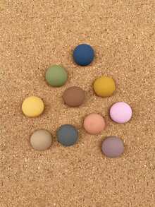 10 Stück süße Kawaii Kühlschrankmagnete - Pastellfarben & neutrale Töne Aufkleber (Rosa, Beige, Blau, Grün, Braun, Grau, Rot, Weiß) - Kunststoff Whiteboard Magnete, geeignet für Notizen, Fotos, Kühlschrank, Pinnwand und Haustiermarken, ideales Geschenk - Verschiedenfarbig - Übersicht 12