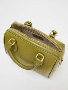 Women's Luxury Designer Boston Bag, Elegant And Fashionable Urban Tote With Dual Handles And Detachable Shoulder Strap, Ideal For Daily Commute - Green - View 6