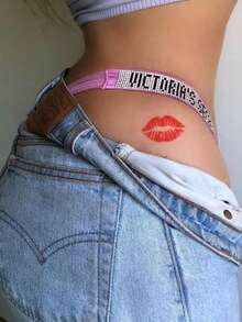 2 Valentine's Day Party Temporary Tattoos Lips Red Lips Rose Love Body Hand Face Sweetheart Tattoo Stickers Valentine's Day Wedding Stickers Supplies - Red - View 8