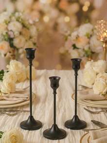 Ramadan Moon/Star Candle Holders, Black Metal Cone Candle Holder Set, Decorative Candle Holders For Dining Table, Home Decor, Room Decor, Party And Holiday Decor With Stars, Moons, Lanterns - A Perfect Gift For Family And Friends - Black - View 9