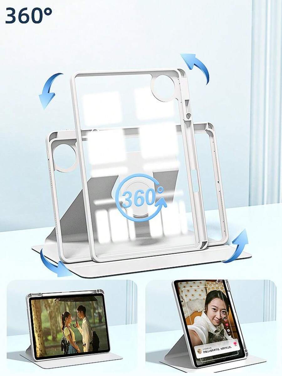 TenYide 超薄旋转保护壳，兼容三星 Galaxy Tab 系列/iPad 系列/Tab/iPad 系列/Tab Xiaoxin Pad/iPad 系列/MatePad/iPad 系列/荣耀 iPad 系列/Pad/iPad 系列/红米 iPad 系列，带笔槽设计，防震/防摔/防尘三重保护，透明后盖，360°旋转，多角度支架调节，多种颜色可选