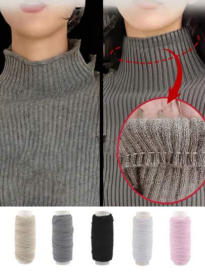 2 Rolls Elastic Sewing Thread, 0.6mm Polyester Rubber Band, High Strength Nylon/Polyester Thread Spool, Suitable For Sewing Machines, Each Roll Bottom Has Super Fine Closed Round Elastic Cord For Ruffles And Flounces, Applicable For Sewing Machines, Garment Making, DIY Crafts, Edging, Stitching, Suitable For Industrial And Household Sewing Equipment, For Fabric Edging, Neatly Wound, Durable, Craft Supplies, Home Sewing Enthusiasts