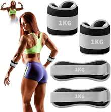 SHANDABUL Polainas para Tobillo, Pesas para Tobillos, Polainas para Tobillo y Mu?ecas 1Kg * 2 Pcs, para Mujeres, Hombres, Deporte y Forma Física - negro - Ver 1