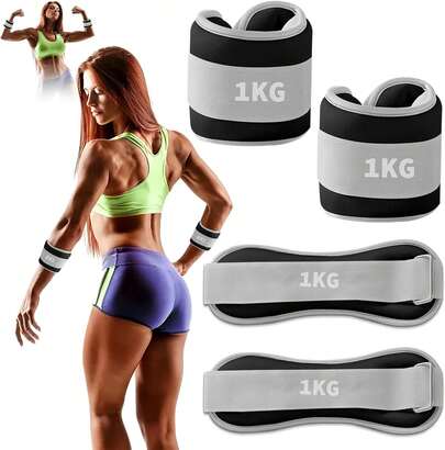 SHANDABUL Polainas para Tobillo, Pesas para Tobillos, Polainas para Tobillo y Mu?ecas 1Kg * 2 Pcs, para Mujeres, Hombres, Deporte y Forma Física