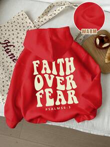 Áo nỉ dài tay in họa tiết dáng rộng cho bé gái tuổi teen, thích hợp mặc mùa thu/đông, chất liệu dày dặn, dành cho học sinh - Áo nỉ được thiết kế cho những tâm hồn trẻ trung năng động, với thông điệp "Niềm tin chiến thắng nỗi sợ hãi". - Đỏ - Xem 8