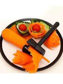 2pcs Stainless Steel Vegetable & Fruit Slicer - Multifunctional Kitchen Tool, Easy Dicing, Mincing, Slicing, Carrot Curler, Cucumber Spiral Cutter, Orange Peeler, Ideal For Creative Meal Prep, Reliable Kitchen Gadget - Multicolor - View 4