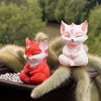 1PC Cute Meditation Animal Silicone Mold For DIY Plaster Resin Aroma Candle Crafting, Creative Sculpture Garden Patio Potted Plant Decor Accessory