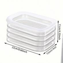 4-Layer Stackable Food Storage Containers, Refrigerator Storage Boxes, Stackable, Airtight, Leak-Proof Design, Reusable For Fridge And Freezer, Suitable For Cheese, Beef Rolls, Shrimp, Etc., Practical And Aesthetic Storage Trays And Kitchen Accessories - Multicolor - View 7
