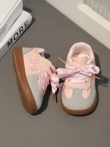 1 Pair Autumn Baby Toddler Training Shoes, Soft Bottom Boys/Girls Infant Sneakers - Pink - View 6