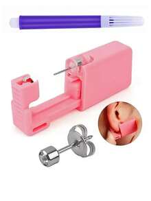 Ear Piercing Gun Kit - 6 Pack Self Ear Piercing Kit Pink Disposable Ear Piercing Tool Builted In Clear Zirconia Wholesale Home Use Piercing Kit - Multicolor - View 10