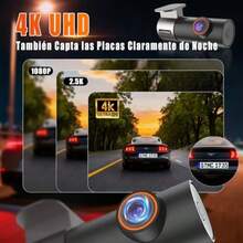AUTODIAG Dashcam para Auto4K Frontal WiFi Soporta hasta 256GB Camara para Carro Camaras para Automovil Interior 170°Gran Angular Visión Nocturna Grabación en Bucle SensorG Monitor de Aparcamiento - como en la foto - Ver 2