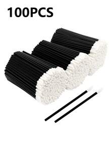 300/200/100支装一次性唇刷，无绒唇部涂抹器，适用于唇膏、唇彩、睫毛膏等彩妆工具 - 黑色 - 查看 17