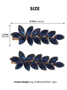 2/4件套立方氧化锆水钻焊接时尚女士尖头发夹,闪亮百搭奢华发饰 - 彩色 - 查看 15