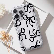 Funda para teléfono con diseño de lazo negro, compatible con iPhone 16, 15, 14 Pro Max, 13, 12, 11, XR y XS Plus. Fabricada en silicona TPU, ofrece protección contra golpes y caídas, además de una excelente sensación al tacto. Es el regalo ideal para familiares, amigos y seres queridos. - transparente - Ver 5