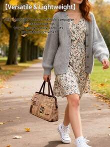 Women's Boston Bag, Handbag And Crossbody Bag, Large Capacity Commuter Bag,Shoulder Crossbody Bag,Spacious Work Tote, Lightweight And Durable Material Design,Adjustable Strap,Essential For Travel, Work And School - 彩色 - 查看 4