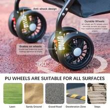 Cochecito Plegable Ligero y Resistente para Mascotas con Empuje Bidireccional, Plegado con Un Botón y Ruedas Todo Terreno - Convertible para Perros y Gatos Pequeños/Medianos, Toldo, Almacenamiento Inferior, Tela Oxford (Viaje) - Plateado - Ver 6