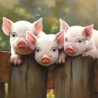 Kit di pittura a mosaico di diamanti 5D - Maiale carino, adatto per adulti, principianti e decorazione murale domestica, senza cornice inclusa