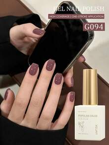 XEIJAYI 1pc Withered Rose Red Gel Nail Polish 15ML Soak Off Glitter Gel Polish For All Seasons - Home Salon Nail Art DIY Nails - Rusty Rose - View 2