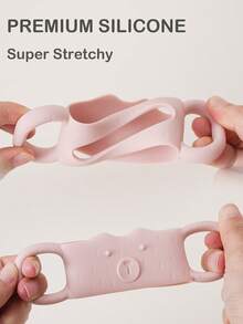 1个硅胶婴儿奶瓶把手，窄吸管奶瓶支架，帮助宝宝抓握奶瓶，通用尺寸，标准瓶颈，可拆卸易握过渡杯把手