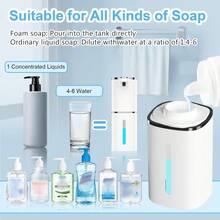 1pc 400ml/13.5oz Automatic Soap Dispenser, USB Rechargeable, Touchless Liquid Soap Dispenser For Bathroom And Kitchen, Hygienic Handwashing, Modern Design, Minimalist Style, Performance, Foam Dispenser, Household Use - One Size - View 11
