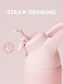 Meoky 24oz Stainless Steel Insulated Water Bottle With Straw And Handle, Double Wall Vacuum Sealed Design, Leak-Proof, Suitable For Cold & Hot Drinks, Ideal For Sports, Travel, Office, School And Gifting - Pink - View 4