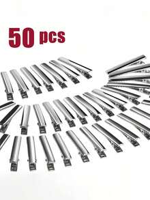 10 piezas/20 piezas/30 piezas/50 piezas Pinzas para el cabello de cocodrilo, Pinzas para el cabello con lazo de metal, Pinzas para el cabello de cocodrilo de garra única plateada, Adecuadas para manualidades con lazos DIY, Adecuadas para pinzas para el cabello DIY diarias, Pinzas para el cabello con garra dorada, Pinzas para el cabello, Accesorios para el cabello, Materiales de aprendizaje, Horquillas, Festival, Fiesta - Plateado - Ver 5