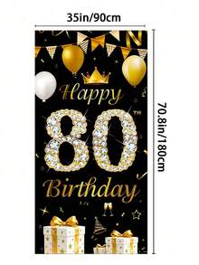 18th Happy Birthday Black And Gold Background Arch, Gold Balloon Gift Background Board, Party Banner Decoration, Birthday Celebration Party Supplies, Photo Booth Decor - Black - View 16