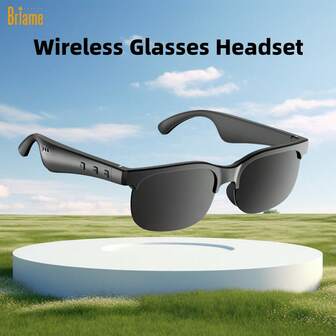  Briame蓝牙眼镜耳机，无线耳塞，内置麦克风，适合驾驶、运动和游戏