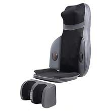 Full Body Massage Pad, Shiatsu Back Massager With Heat, 3D Kneading Massage Chair Pad, Electric Massage Seat Cushion For Body, Neck,Shoulder, With Movable Multi-Function Leg And Foot Massager For Office, Home - 灰色 - 查看 10