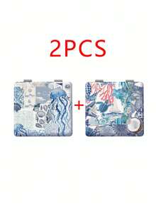 Foldable Compact Vanity Mirror, Lightweight & Ultra-Thin Hand Mirror, Durable PU Leather, Suitable For All Occasions And People, Foldable Square, Portable