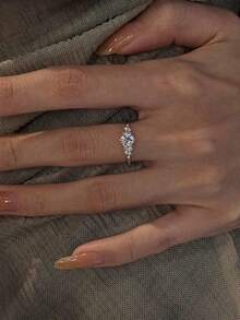 1pc Luxury Rhinestone Snowflake Adjustable Open Ring, Suitable For Women's Daily, Festival, And Party Wear