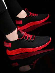 Men's Sports Shoes, Breathable Casual Shoes, Racing Shoes, Fashionable Casual Running Shoes - Black and White - View 7