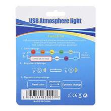 RGB USB Luz Ambiental Interior Coche LED 8 Colores Cambio Dinámico Brillo Ajustable Mini Lámpara Decorativa Para Auto - popular - Ver 4